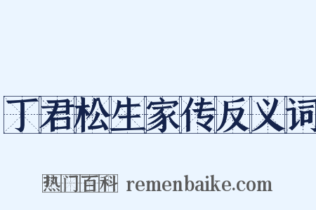 丁君松生家传反义词是什么意思的图片
